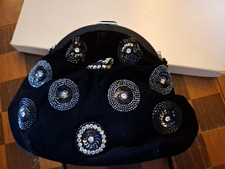 pochette elegante in velluto nero e paillette