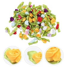  100 Pcs Fiori A Nastro Finti Piccoli Decorazione Di Nozze Fiore Stoffa