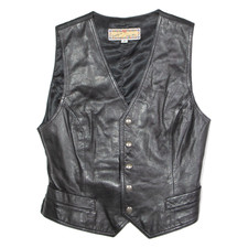 Gilet In Pelle Nera Da Uomo