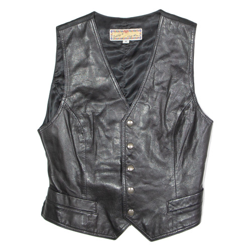 Gilet pelle nera - gilet,