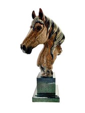 Busto testa di cavallo misto leggero statua vintage classico decorazione equitazione