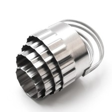  1 set / 4 pezzi in acciaio inox tondo mousse torta cutter onda biscotti stampo
