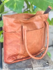 Borsa uomo artigianale con classe scuola vera pelle di capra vintage completa