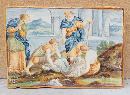Antica grande placca maiolica - grande,