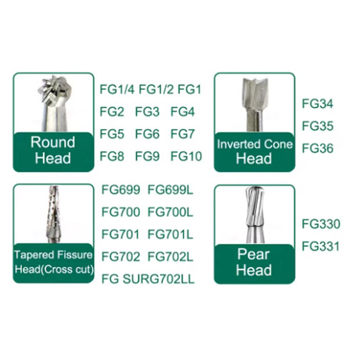 10pz frese dentali acciaio - dentali,