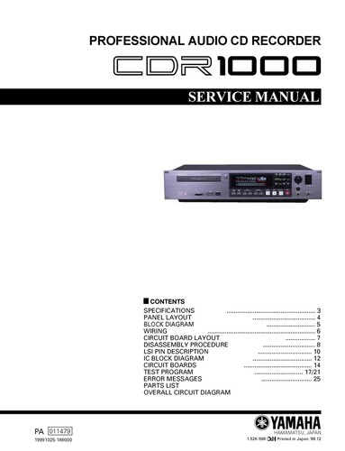 Manuale servizio per - servizio, yamaha