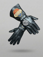 Guanti in pelle con anello