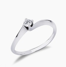 Anello Solitario Valentino Oro Bianco 18kt e Diamante Ct. 0,20 - Art MID Gioiell