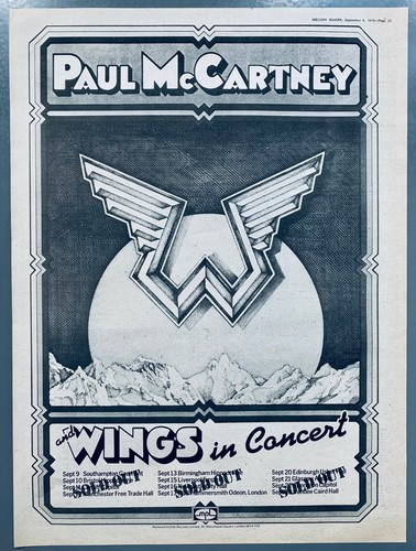 Paul mcartney 1975 poster - mcartney,