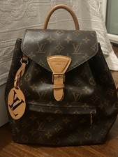 Backpack Zaino Louis Vuitton Montsouris marrone tela monogramma Sag Bag