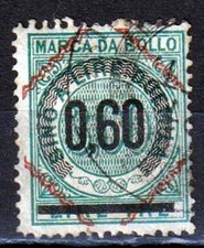 ITALIA REGNO 1871  Marca da Bollo per Cambiale Usata 60 Cent.  su 3 Lire