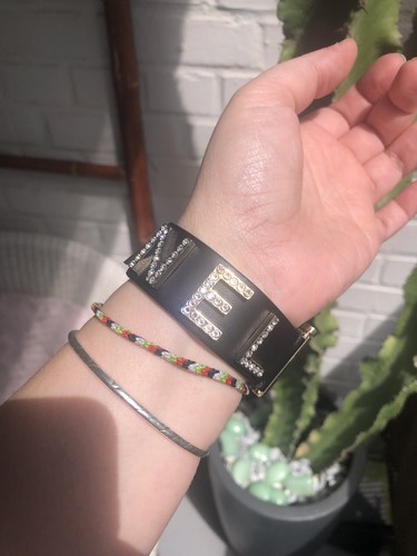 Bracelet chanel cuir - bracelet, strass