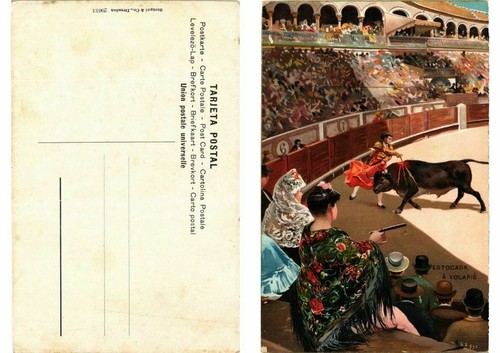 Cpa bullfighting estocada - bullfighting,