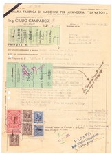 Fattura con Marche da Bollo Milano Fabbrica Macchine Lavanderia LAVATOR QXD3180