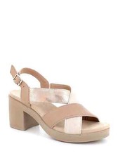 IGI&CO SANDALI CON TACCO DA DONNA 7674111 BEIGE PLATINO CASUAL DAL 35 AL 40 NEW