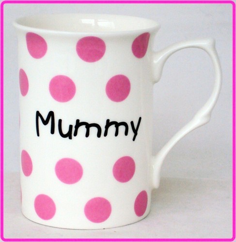 Tazza mamma macchie rosa osso
