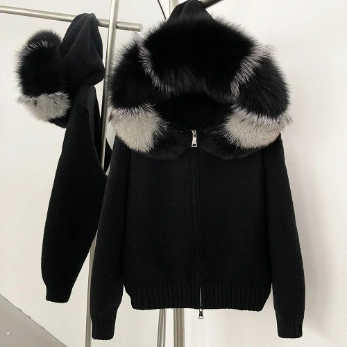 Cardigan donna pelliccia