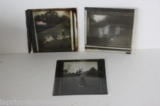 TRE LASTRE ANTICHE IN VETRO X LANTERNA MAGICA SOGGETTO BAMBINI - LASTRA 