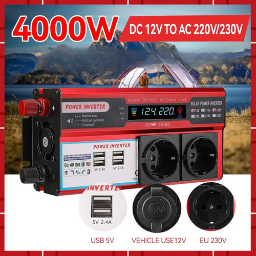 Inverter 12v 220v - 4000w, remoto