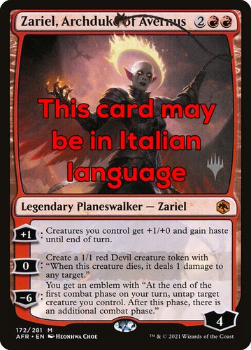 Mtg zariel archduke - zariel,, of