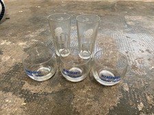 lotto 5 vecchi bicchieri cynar e biancosarti