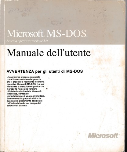 Microsoft dos manuale - microsoft, ms-dos.