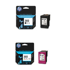 Confezione da 2 cartucce nero e tricromia originali HP 302  F6U66AE F6U65AE