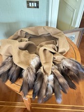 Stola Sciarpa Cachemire E Code Di Visone