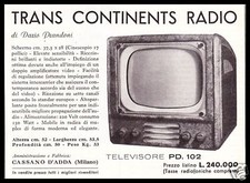 PUBBLICITA'1953 TELEVISORE PD