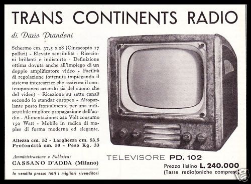 Pubblicita 1953 televisore - televisore, pd