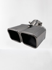 CODINO QUADRATO ACCIAIO DOPPIO SCARICO SPORTIVO CROMATO TERMINALE MARMITTA AUTO