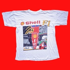 Shell Ferrari F1 Vintage 80s 90s Single Stitch T Shirt Size M/L F1ormula 1