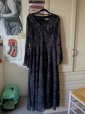 Goth abito gotico, a maniche lunghe, da donna, scollo a V