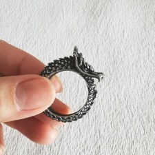 anello acciaio inox drago