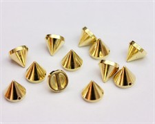 100pz Borchie sfuse cono da cucire colore ORO 1,2CM*100pcs  GOLD CONE STUDS 