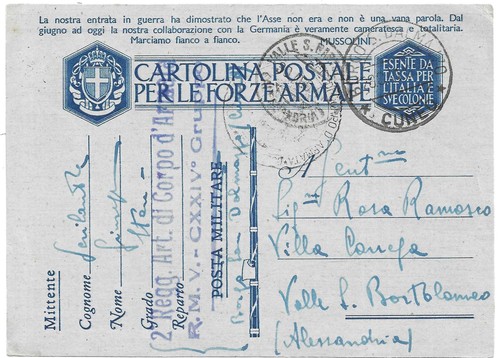 Posta militare artiglieria - posta, militare-2°artiglieria