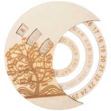  Calendario perpetuo in legno Calendario vintage a parete in legno Calendario