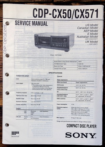 Sony cdp cx50 - sony, cdp-cx571