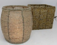 Coppia / 2  portalumini  con base quadra e tonda con perline  h cm 12