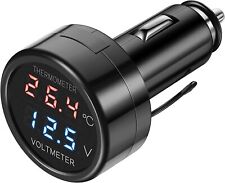 ATEC - 2in1 Voltmetro/Termometro x Presa Accendisigari Ideale per Auto, Moto.. -