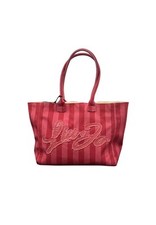 Borsa mare Liu Jo shopping a righe con logo VA5208 T6948 allarme/flamingo