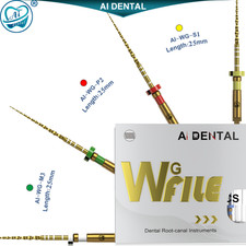 File rotanti endodontiche dentali onda una lima canale radice oro lega Niti 25 mm