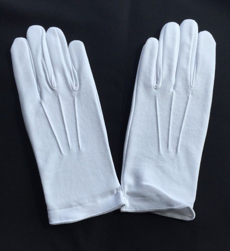White cotton gloves army - white, gloves,