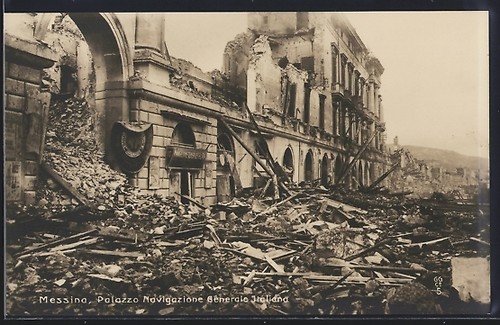 Cartolina messina palazzo - cartolina, messina,