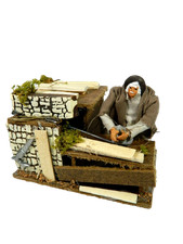 Pastore in Movimento Falegname Cm9x14x10h - Legna Pastori Presepe