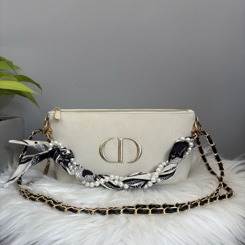 Borsa mano trucco dior beige - a,