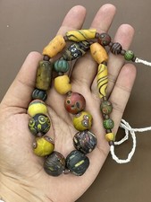 Collana di perle in vetro Gabri mosaico romano antico originale circa I-II se...