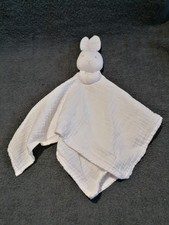 doudou plat lapin lange blanc