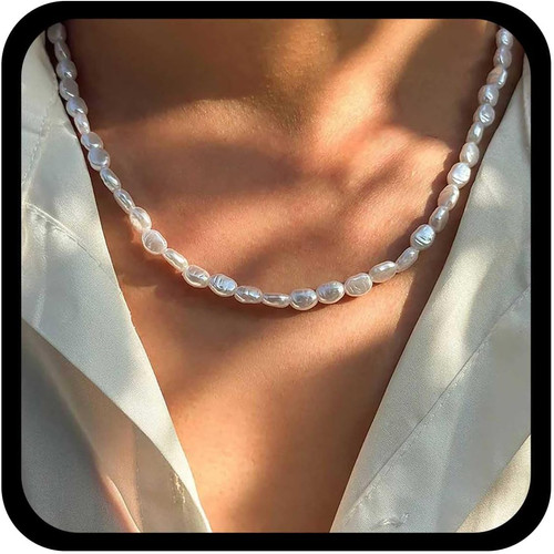 Collana perle irregolari - di,