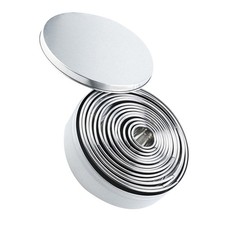  1 set di 14 pezzi di stampo per torta circolare in acciaio inossidabile